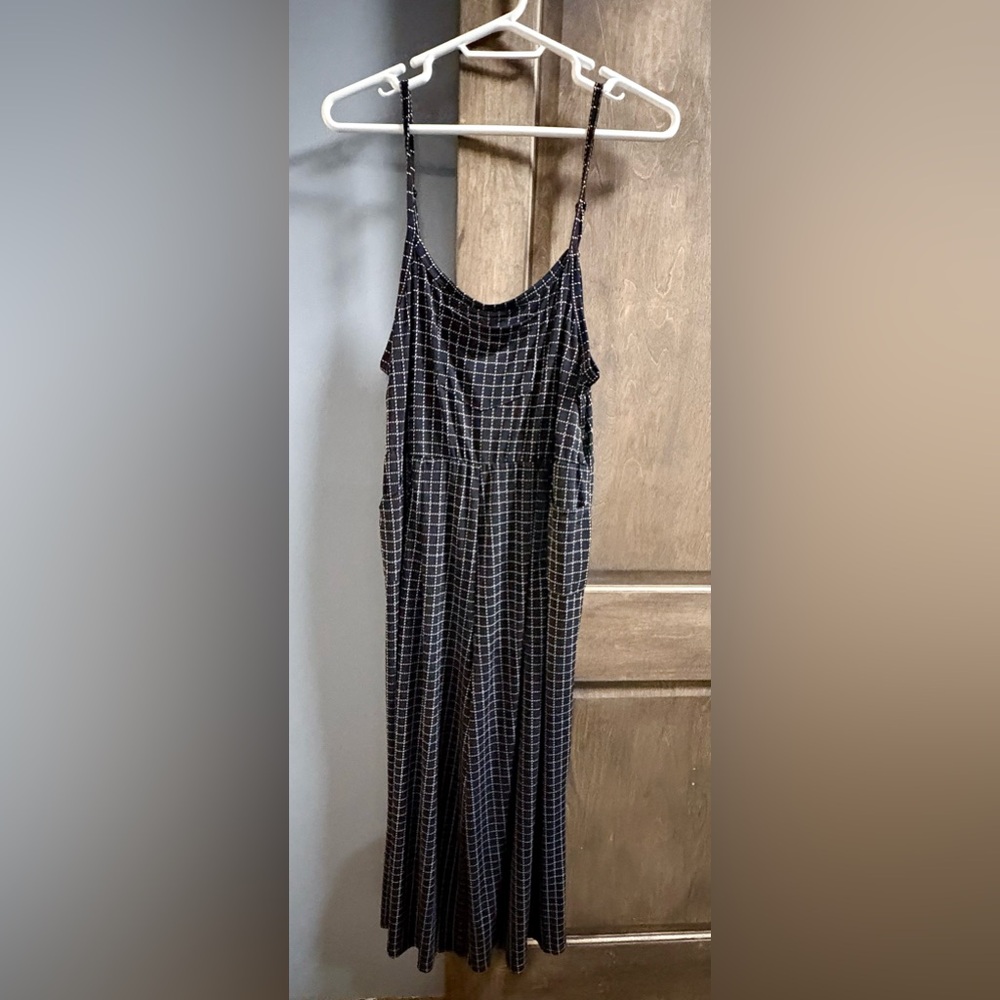 💜 BOGO Lularoe Black and White Plaid Jumpsuit - size XL